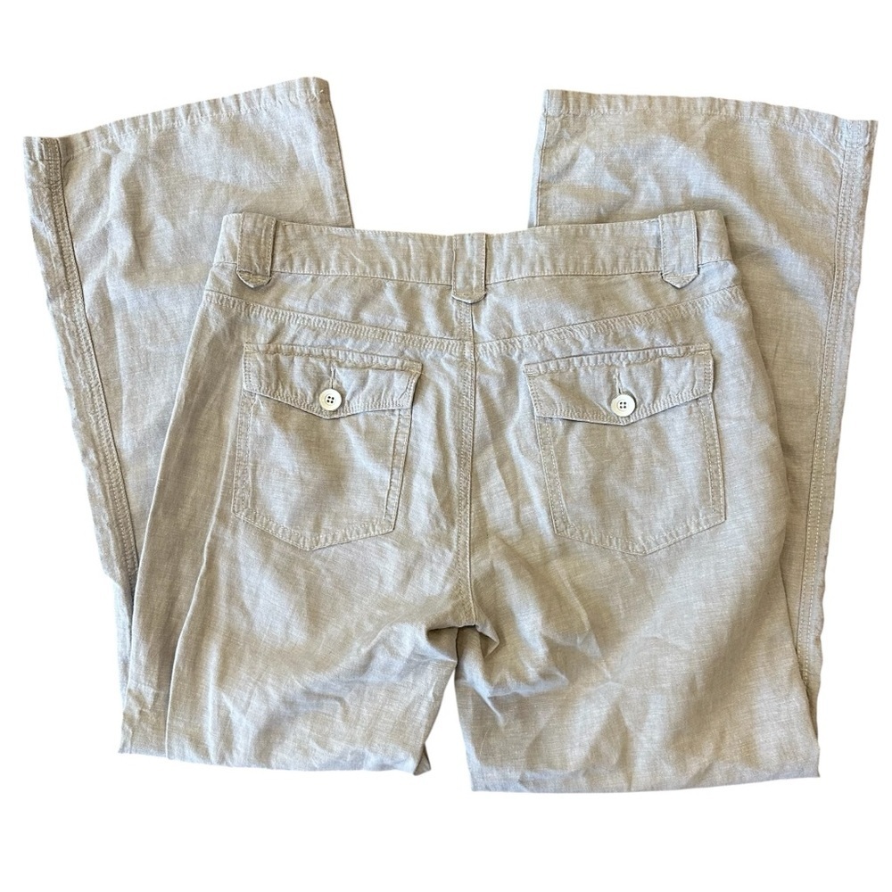 Light Gray Women's Linen Blend Pants - Picture 2 of 8